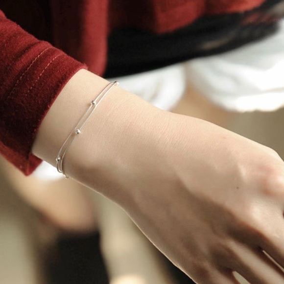 NEW! 925 Sterling Silver Double Chain Bracelet ! - Picture 11 of 13